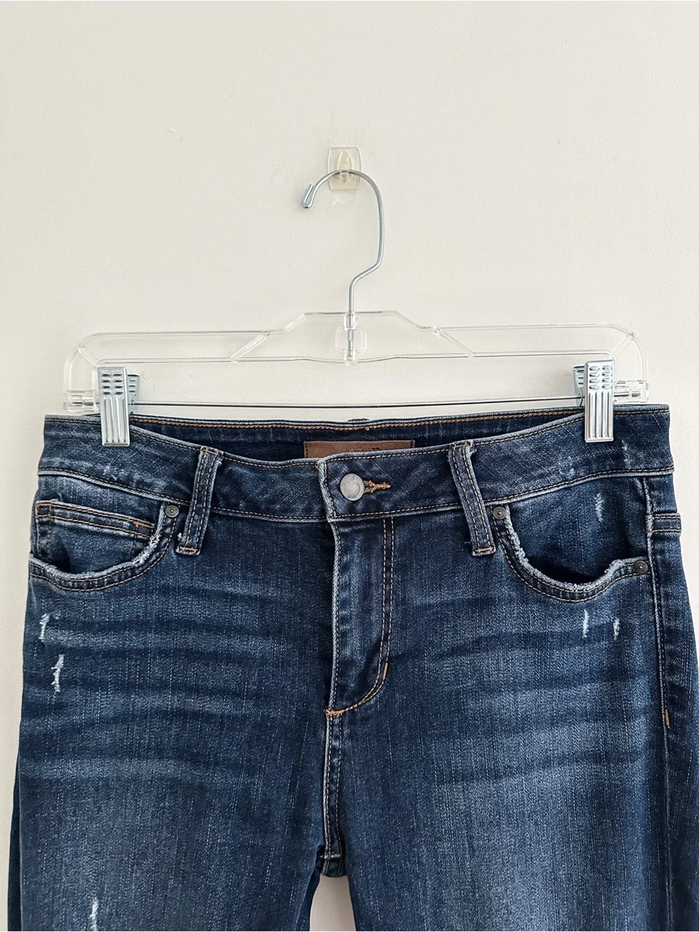 Joe's Jeans Mid Rise Skinny Jeans Cuffed Distressed Stretch Denim Size 29